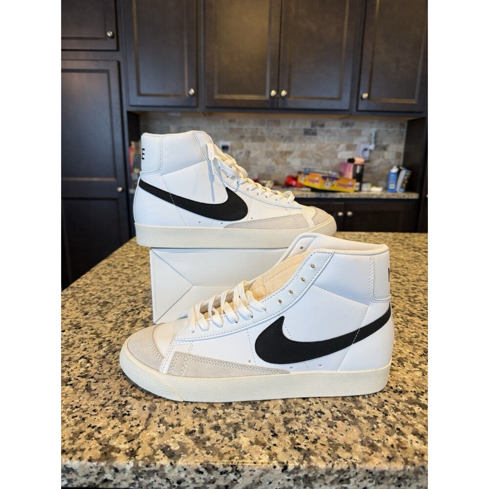 Nike Blazer Mid '77 White Black High Top Sneakers 2021 BQ6806-500